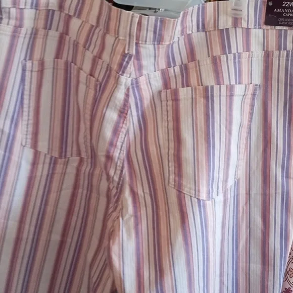 Amanda Colorful Striped Capri Size 22W. - Picture 5 of 7